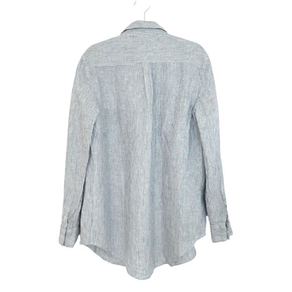 Quince Stiped Button Down Linen Shirt  XS - Picture 3 of 5